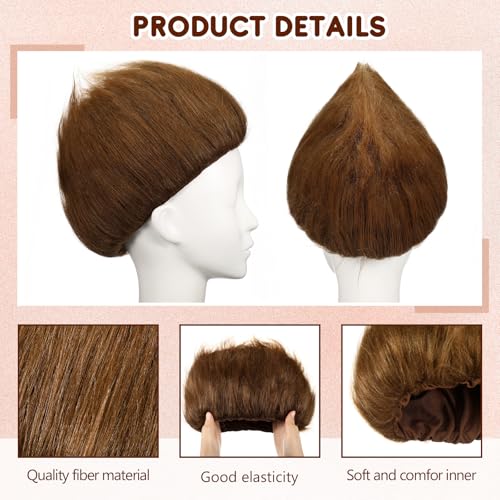Image of Geyoga 1 Pcs Funny Wig Crazy Hair for Halloween Party,Brown | Funny Colorful Wig Adults Use, Unisex Funky Hairband, Halloween Mardi Gras Cosplay Costume Party Accessories