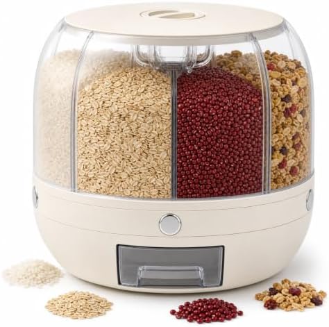 Dispenser de Alimentos E Grãos Giratório Com 6 Divisões Moderno, ...