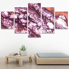 SIGNWIN 5 Panel Canvas Wall Art Abstract Closeup...