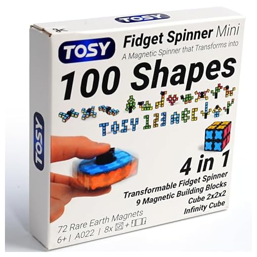 TOSY Magnet Fidget Spinner Mini - Juguete 3 en 1: Fidget Spinner transformable con 72 imanes, Cubo Infinito, Cubo Rompecabezas 2x2 para Principiantes, Alivio del estrés para Adultos, Regalo de Pascua