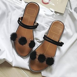 Sandalias de Las Nuevas Mujeres de la Moda Zapatillas de Piel Plana Estudiantes Sandalias Salvajes y Zapatillas de Arte Simple