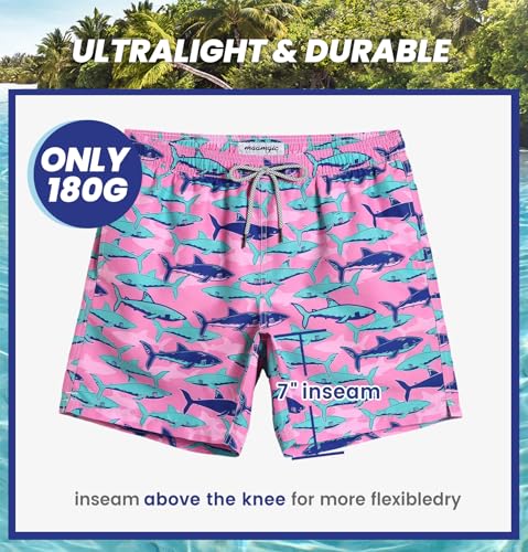 Image of MaaMgic Mens Slim Fit Quick Dry Short Swim Trunks with Mesh Lining