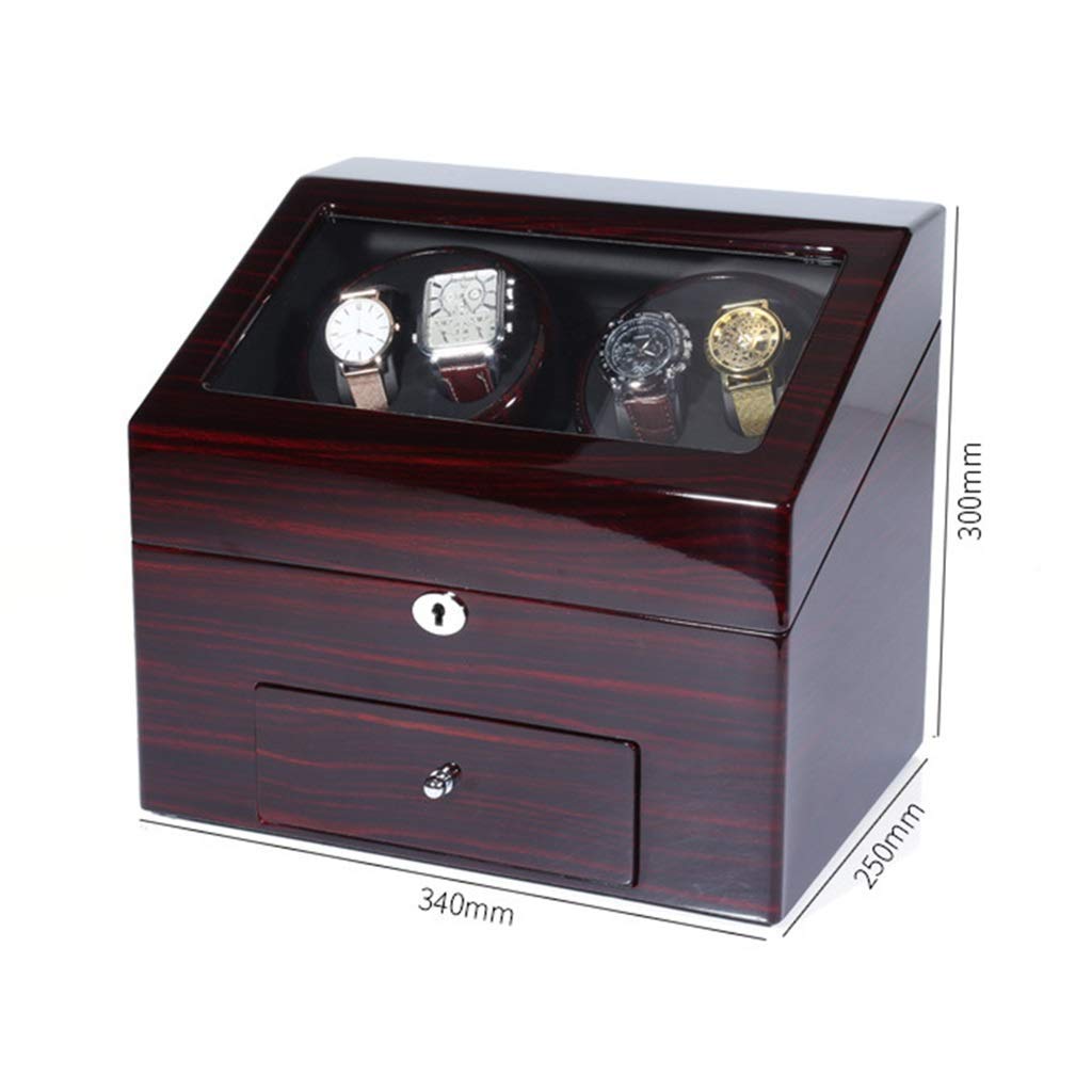 Uhrenbeweger Uhrenbeweger-Boxen Automatische Holz-Uhrenbeweger-Displaybox und extrem leiser Motor, für Automatikuhren 4 + 9 Aufbewahrungsboxen Spin Box Watch Box Needed