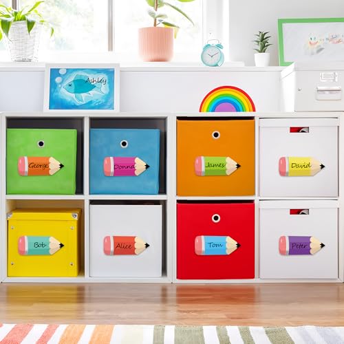 image for Maniaacer 64 PCS Colorful Pencils Cutouts Pencil Name Tags Classroom P