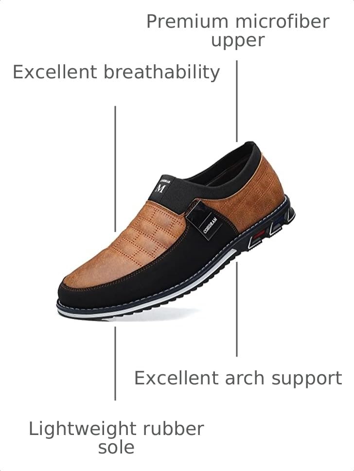 Image of COSIDRAM Mens Casual Shoes Dress Sneakers Loafers Comfort Walking Shoes | Lightweight slip-on for hassle-free wear. Cloud-like comfort, sock-friendly fit for daily & semi-formal occasions.