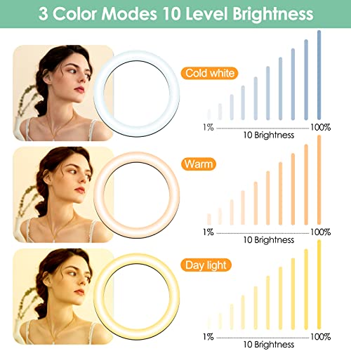 Eicaus 10'' Selfie Ring Light With 62'' Tripod Stand, Phone Ringlight With Remote And Phone Holder, Lighting For Video Recording Compatible With Iphone/Android #TOP1