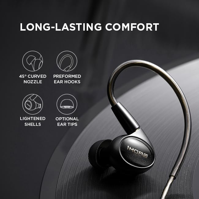 Miniatura 5 de 1MORE Penta Driver - Auriculares intrauditivos con cable, auriculares profesionales de alta fidelidad, conector MMCX desmontable, micrófono MEMS y