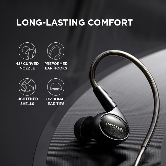 1MORE Penta Driver Wired in-Ear Headphones, Hi-Res High Fidelity Professional Earphones, Detachable MMCX Connector, MEMS Mic and 3-in-1 Control, in-Ear Earbuds Fit for Smartphones, PC, Tablet - Image 6