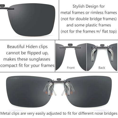 CAXMAN Kids Junior Clip On Sunglasses Polarized for Prescription Glasses Non Flip Up4