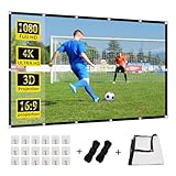 Rear Front Projection Screen 100 inch,GAINVANE 16:9 Foldable Anti-Crease Portable Projector Movies Screens for Home Theater Outdoor Indoor Movie Night Xmas Gift