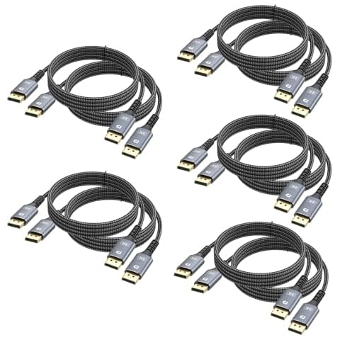 UKYEE 8K Displayport 1.4 Cable 8K@60HZ Nylon Cable 6.6FT 10-Pack Cover