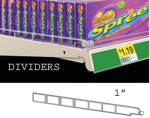 Miniatura 5 de Kit universal de divisor de profundidad y borde de estante ajustable, 5 48 pulgadas de largo labios delanteros adhesivos con 50 divisor de 1 pulgada