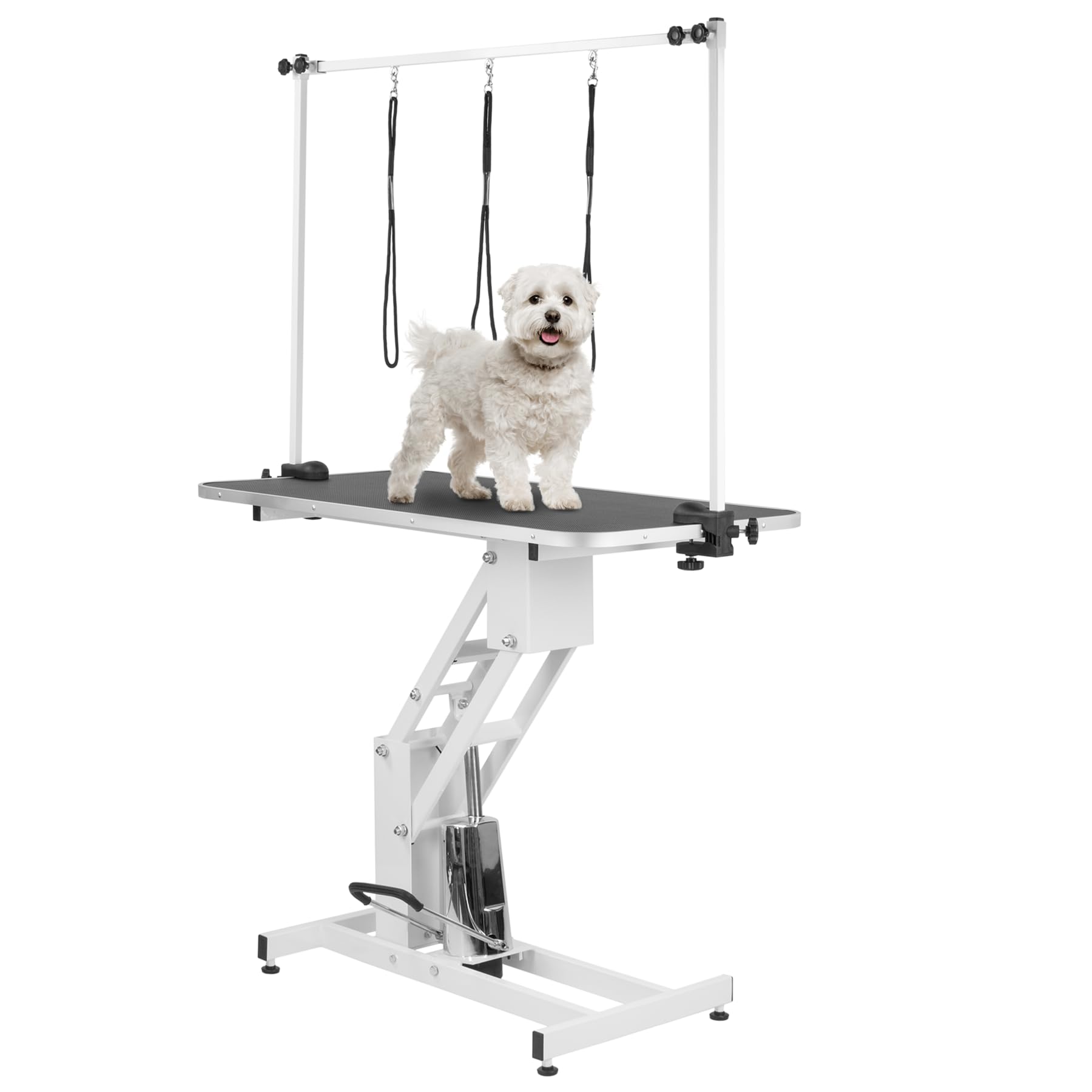Kct Large  White Professional Hydraulic Dog Grooming Parlour Table With Arm & Leash from B&Q