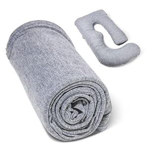 Momcozy Pregnancy Pillow Cover U Shaped, 57-inch Large Pregnancy Body Pillowcase Removable, Soft & Machine Washable…