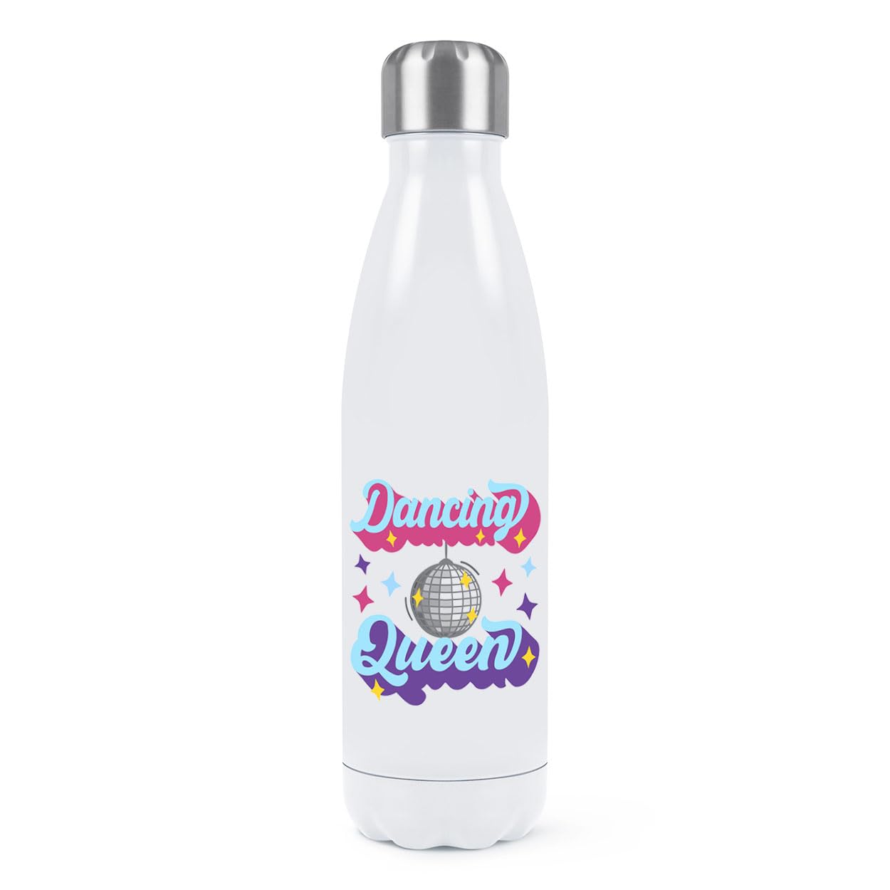 Dancing Queen Double Wall Water Bottle Insulated Stainless Steel Sports Drinks 500ml White