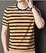 SHUIANGRAN Men's Striped T-Shirt Short Sleeve Casual Stripe Tee Shirts Classic Crewneck Cotton Top 2020 Yellow&Black US S