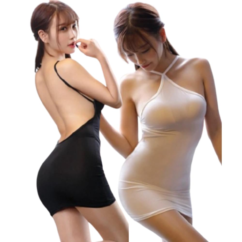 chill pookie Women Seamless Bodycon Mini Dress | Stretchable Halter Neck Backless Nightwear | Soft Slim Fit Sleepwear for Special Occasions & Daily Comfort-picture-34