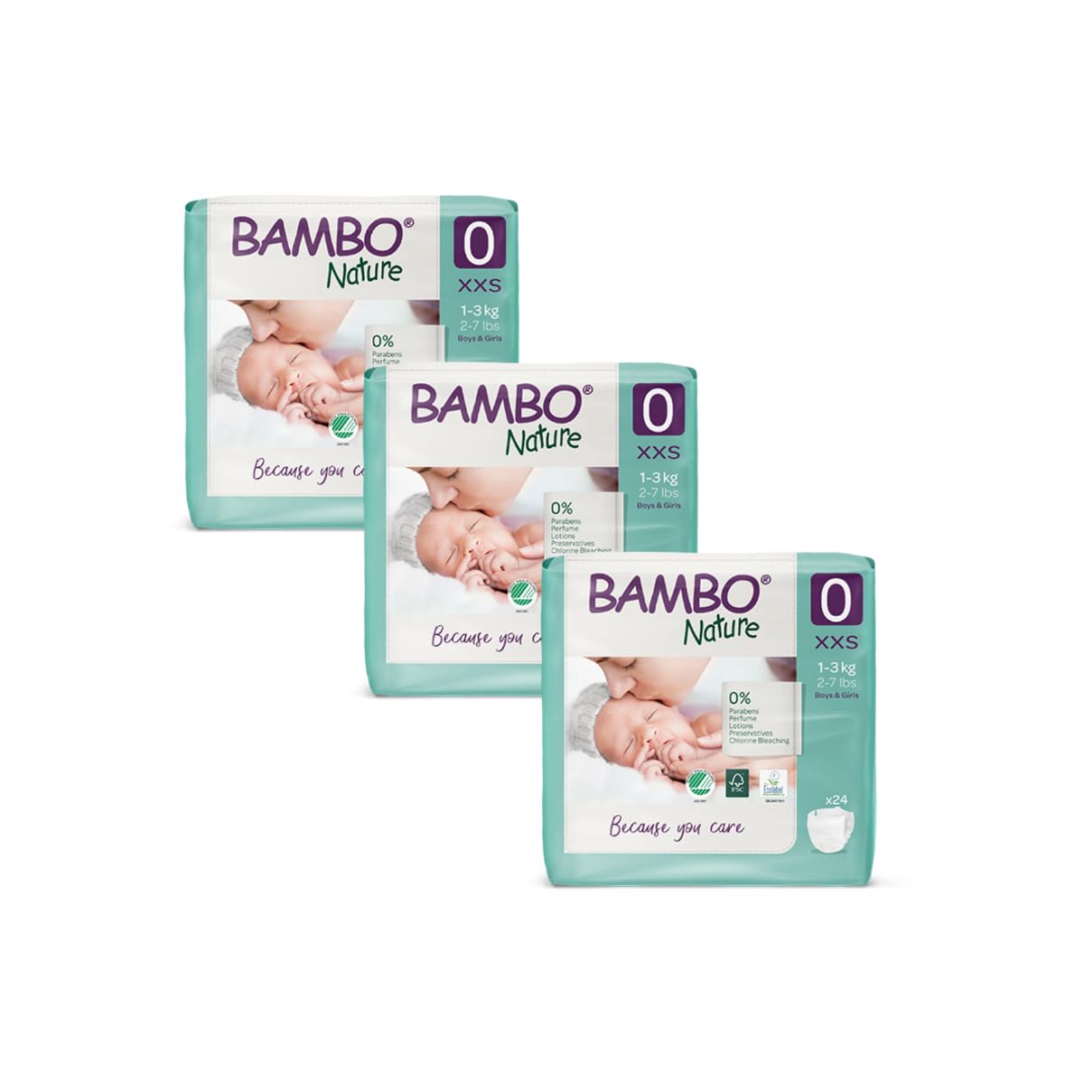 Bambo Nature Premium Baby Tape Diapers for Premature Baby XXS Size (1-3 Kgs) - Super Absorbent, Breathable, Extra Soft, Dermatologically Tested, Hypoallergenic Nappies With Wetness Indicator, 72 Count-image-9