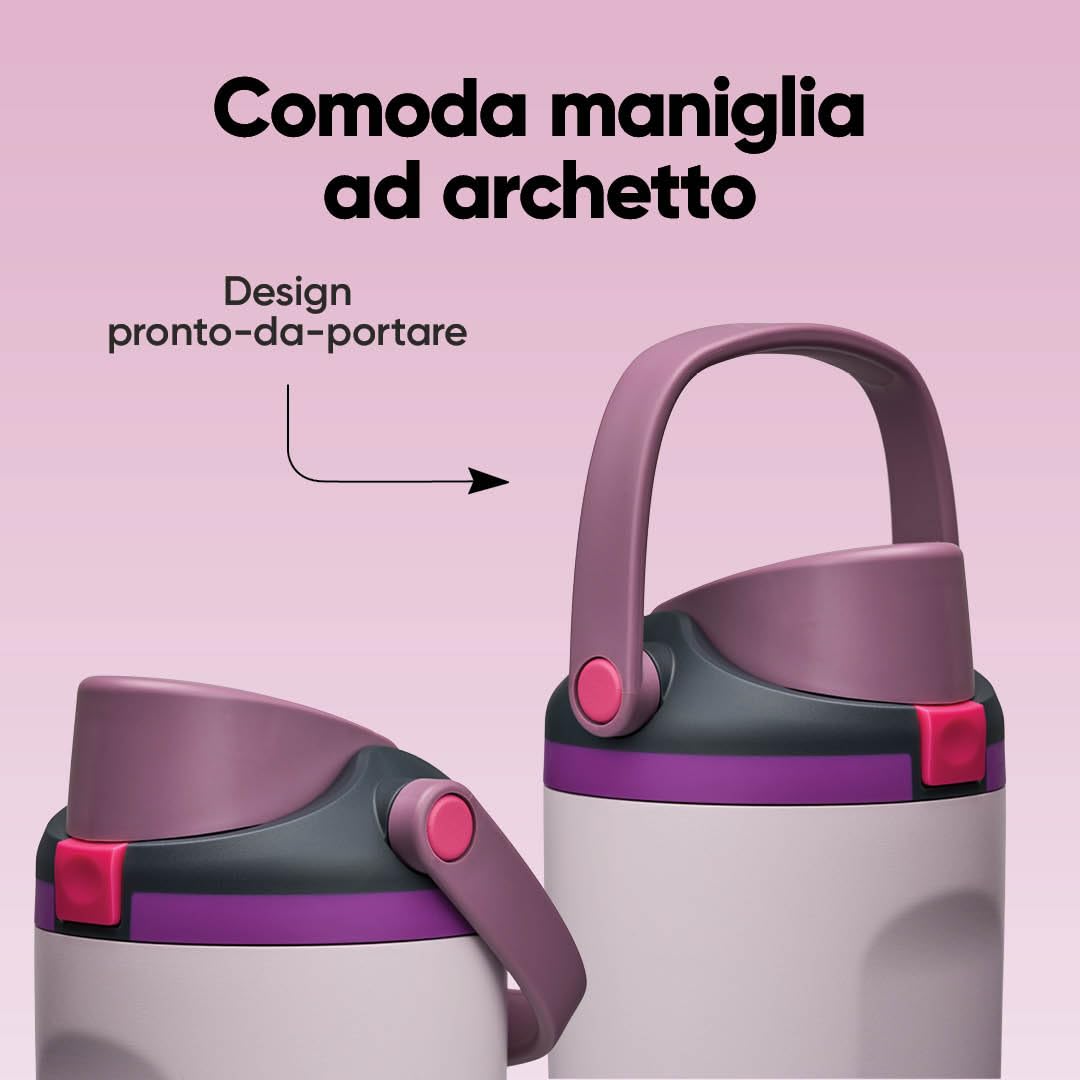 Owala FreeSip Sway borraccia termica in acciaio inox con beccuccio 2‑in‑1, 1185ml, cannuccia integrata e manico ad archetto, per viaggi, scuola e sport, senza BPA, a prova di perdite, Dreamy Fields