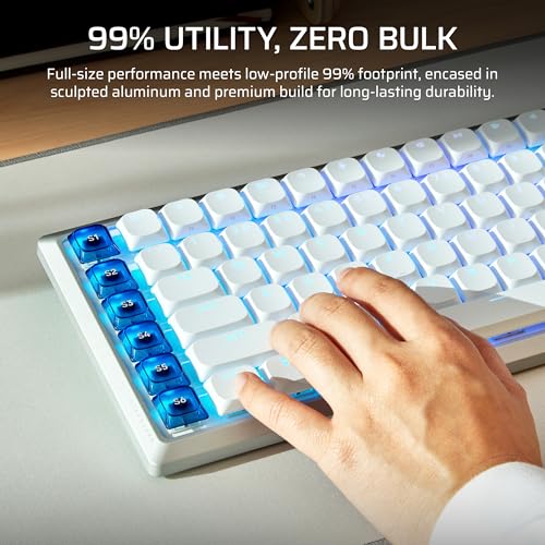Image of Corsair Vanguard AIR 99 Wireless Low-Profile Optical-Mechanical RGB Gaming Keyboard - QWERTY US, 99% Layout, OPX Switches, 8000Hz Hyper-Polling, Stream Deck Integration, Flashtap SOCD - White