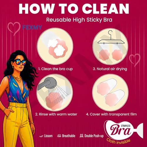 Image of Women's & Girl's Strapless Push Up Wire Free Stick On Invisible Bra, Sticky Liftup Silicone, Stick on Bra for Backless Dress Free Size B Cup