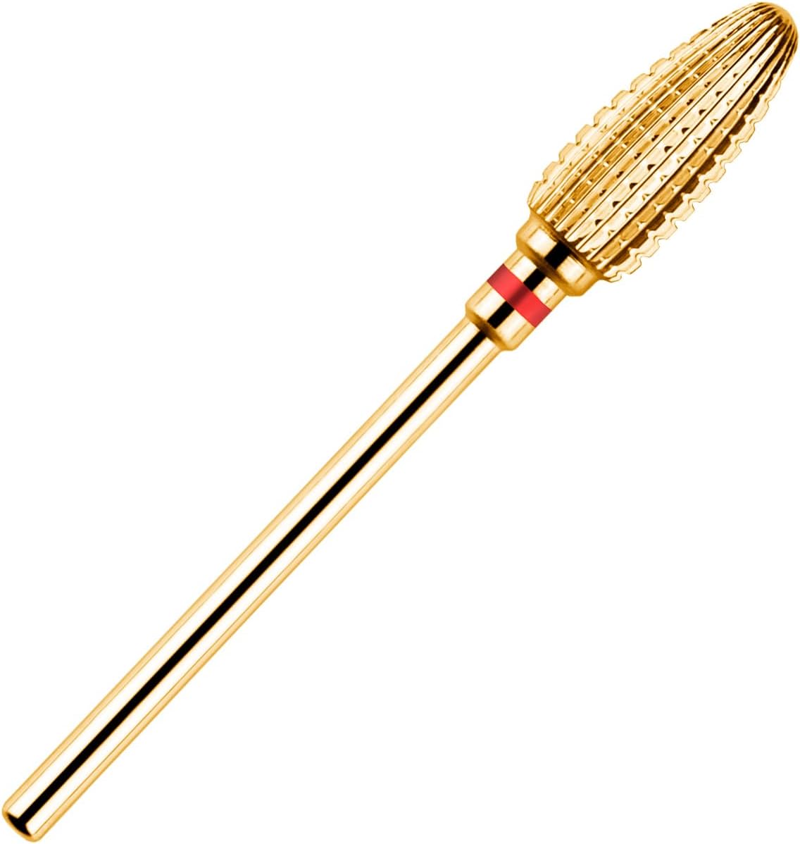 BNG 5 in 1 Carbide Nail Drill Bit Cuticle Remove Acrylic Nails Professional 3/32" Electric Nail Drill Tungsten Steel Bits Manicure Pedicure Professional Salon Tool, Fine, Gold