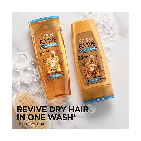 L'Oreal Paris Elvive Extraordinary Oil Nourishing Conditioner, for Dry or Dull Hair, Conditioner with Camellia Flower Oils, for Intense Hydration, Shine, and Silkiness, 28 Fl; Oz