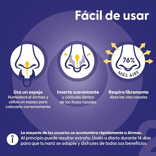 Miniatura 5 de Airmax - Dilatador Nasal Contra La Congestión Y Los Ronquidos. - Incluye Tamaño Pequeño Y Medio - Dispositivo Médico Recomendado Por Los Médicos