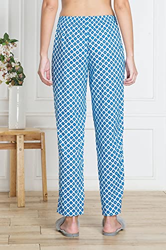 Image of Van Heusen Women's Printed Lounge Pants | Drawstrings & Side Pockets | Ultra Soft Fabric | Relaxed Fit | At home pyjamas | Everyday Comfort | Printed | Style 55306 | Available in Pack of 1 & 2