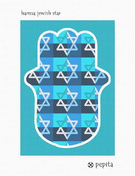 Pepita Needlepoint kit: Hamsa Jewish Star, 7