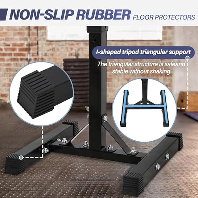 F2C Adjustable Squat Rack Pair 41-66 Sturdy Steel Barbell Bench Press Stand GYM/Home Gym Portable Dumbbell Racks Stand Max 550lbs