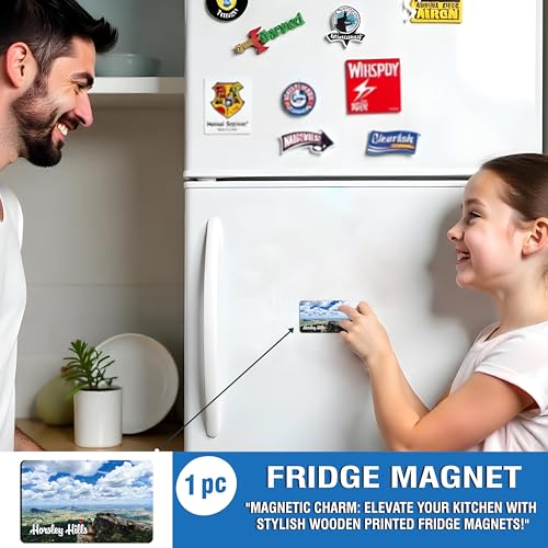Image of Elegant Fridge Magnet with Themes |Rectangular Size Refrigerator Magnet with Magnetic Rubber Back | Pack of 1, 8.6cm X 5.4cm (Horsley Hills)