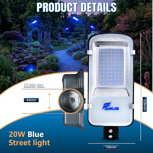 Image of Forus 20W Blue Street Light Outdoor LED IP66 Waterproof Decorative Focus Lamp for Road Garden Events Security Terrace Landscape Pathway Building Festival Stage Party Celebration Lighting - 1 Pc