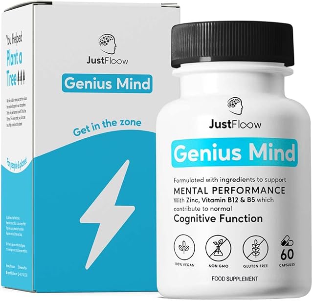 Genius Mind® High Strength Nootropic | 17 Brain Supporting Ingredients Including Ginkgo, Bacopa, Lions Mane, Vitamin B12 | Cognitive Enhancer That Boost Energy, Focus, Memory and Mental Performance