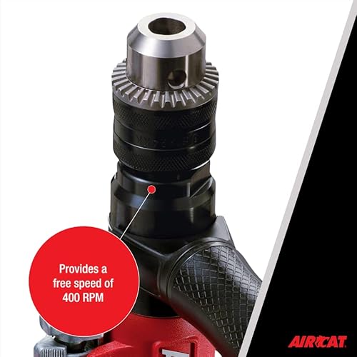 Aircat 4450: 1/2-Inch Reversible Composite Drill Air Tool, Side Handle, 400 Rpm.60 Hp Motor #TOP3