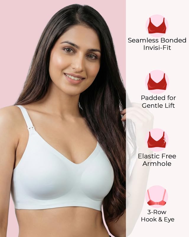 Image of Women's Cotton Padded Full Coverage Bonded Bra | Seamless T-Shirt Bra | Wire-Free | Breathable Cotton Fabric | Elastic-Free Bottom Band & Armholes | No Marks, No Digging | Pack of 1