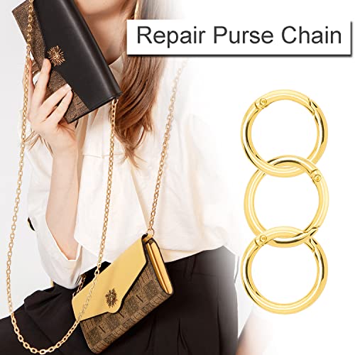 Image of 10 Pack 1 Inch Gold Spring O Rings, Metal Keychain Ring Round Carabiner Clips for Replacement Purse Ring Hardware, Keyrings Buckles, Paracord Keychain Lanyard, Home Car Keyrings Attachment