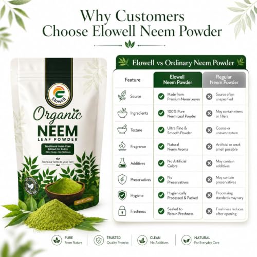 Image of Neem Powder (200g), 100% Pure Neem Leaf, Azadirachta Indica for Face Pack, Skin Care, Hair Growth, Dandruff & Internal Consumption, Traditional Household Uses, Ayurvedic Vembu