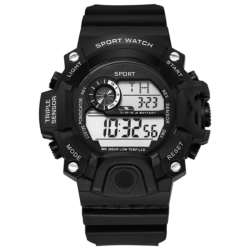 Maxbell Multi-Function Water-Resistant Digital Watch for Men & Boys, LED Luminous Alarm Stopwatch Watch for Man | Casual Outdoor Sports Watch for Boys & Mens Watches - Black (B0CQRCM1JY) Amazon Price History, Amazon Price Tracker