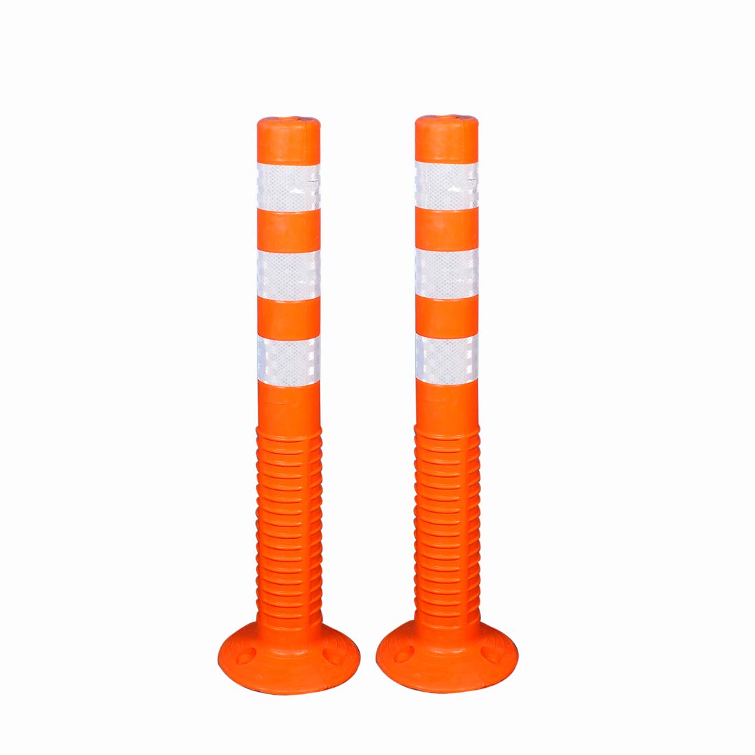 Ladwa Flexible Plastic Spring Post Barrier (Pack of 2) High Grade Elastomeric Polymer Material With 3 White Reflective Tapes Easy To Install Safety T-Top Bollard Barrier Parking Block (Orange) (B07SRM48H3) Amazon Price History, Amazon Price Tracker
