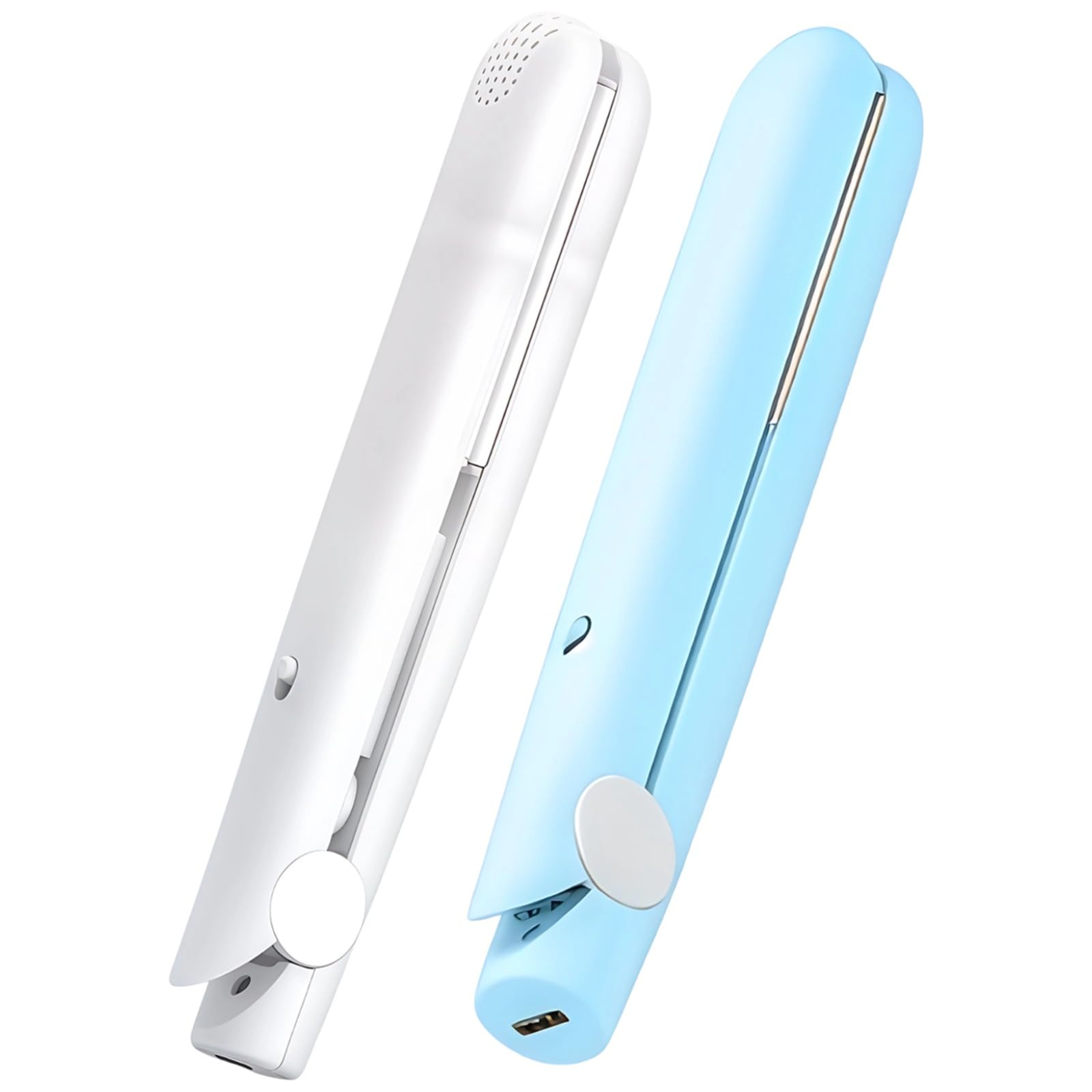 USB Mini Glätteisen und Lockenstab, 2 in 1 für Beach Waves und glatte Haare, USB-C Laden, keramikglasurbeschichtet, kompakt für Reisen und schnelles Styling, handlich für unterwegs