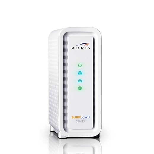 ARRIS (SB6183-RB) Cable Modem - Fast DOCSIS 3.0 16x4 Gigabit Cable Modem, For Comcast Xfinity, Cox, Spectrum and more, 1 Gbps Port, 400 Mbps Max Internet Speed, 1 Year Warranty - Renewed