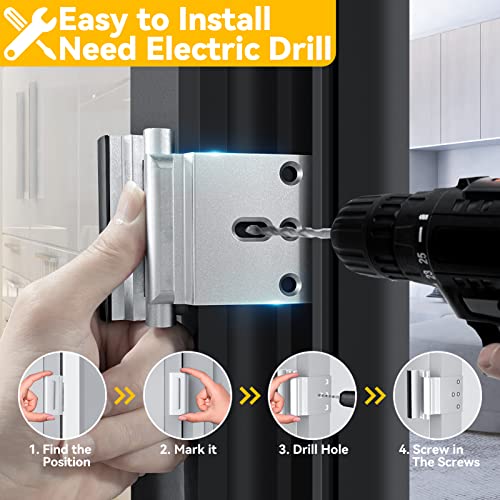 2 Pack Home Security Door Lock Withstand 800 Lbs For Inward Swinging Door,Door Reinforcement Lock With 8 Screws To Prevent Unauthorized Entry,Extra Security Door Locks For Home Security And Privacy #TOP2