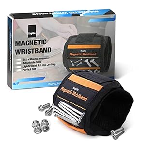 KEPLIN Magnetic Wristband Tool – Wrist Magnet Holder for Screws Nails Drill Bits | Brilliant Gift for Dads Birthday…