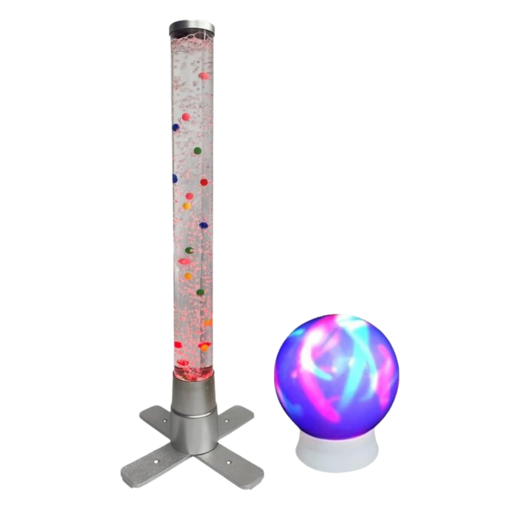 Playlearn Sensory Light 60cm Table Top Bead Bubble Tube -Mood Sphere LED Night Light for Office,Living Room & Bedroom,Sensory Lights for Kids