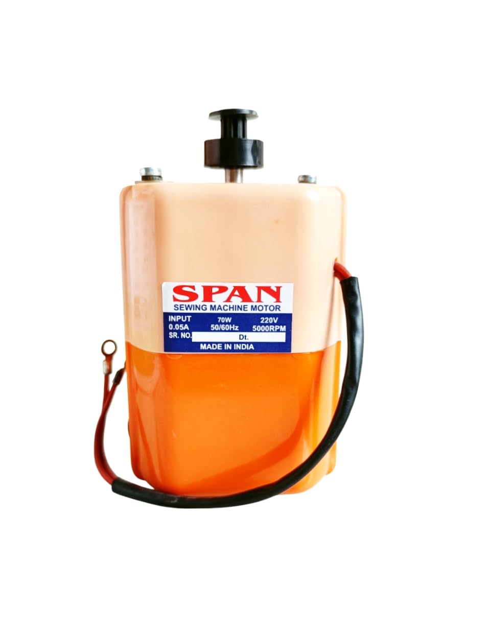 SPAN Tiny Super Plus Fully Copper Ball Bearing Motor for Usha and Singer (Peach and Orange, 80w)