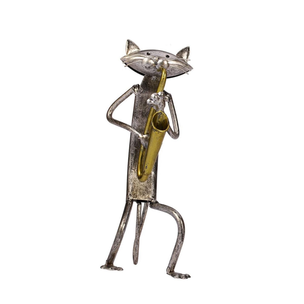 Idée cadeau originale décoration chat en métal noir pour anniversaire et fête