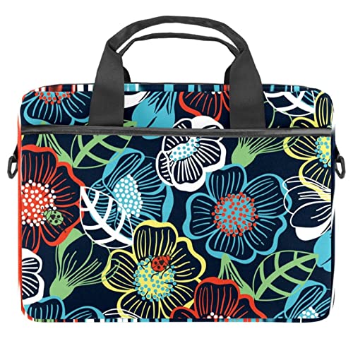 Sac à bandoulière ordinateur portable 13 14 pouces sacoche PC fleurie multicolore