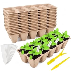 240 Cells Peat Pots Seed Starter Pot, 24 Packs Biodegradable Seedling Pots Germination Trays, Peat Pot for Seedling Seed Starter Tray, Plant Trays Seedling Pots for Plants Planter Starter Pots