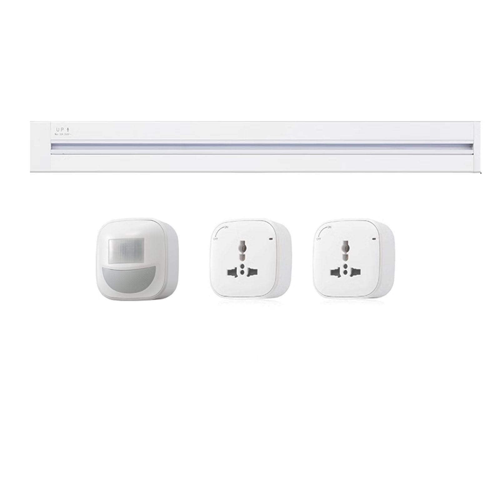 Listwy zasilające Wielofunkcyjne gniazdo szynowe, ruchome domowe, z oświetleniem, elastyczna konstrukcja Nadaje się do biura, hotelu, domu(White,40CM)